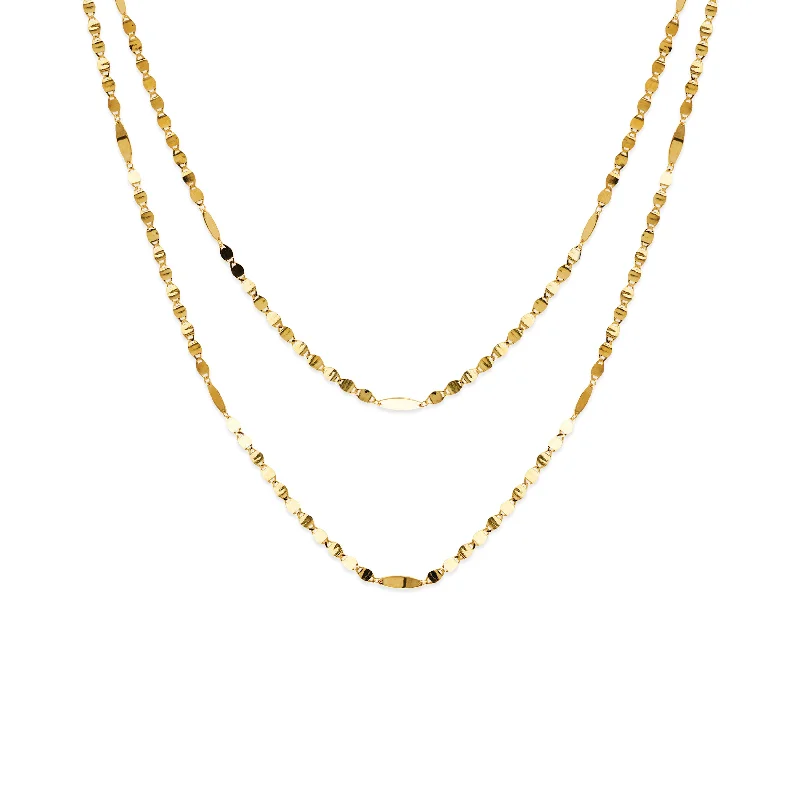 Elegant choker necklace for women with delicate design and adjustable clasp -14K Valentino and Marq Elem Duet Plus