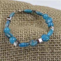 Gold plated necklace for women with a polished finish and versatile style -Crazy Lace Agate Gemstone Bracelet Larimor Blue