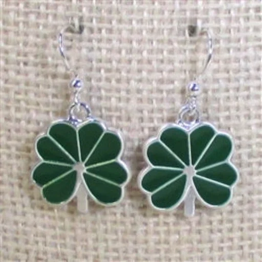 Modern geometric necklace for men with sharp angles and clean lines -Four Leaf Clover Green Earrings