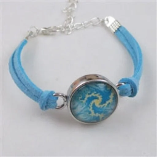 Beautiful floral necklace for women with delicate petals and soft colors -Child's  Blue Suede Bracelet Aqua