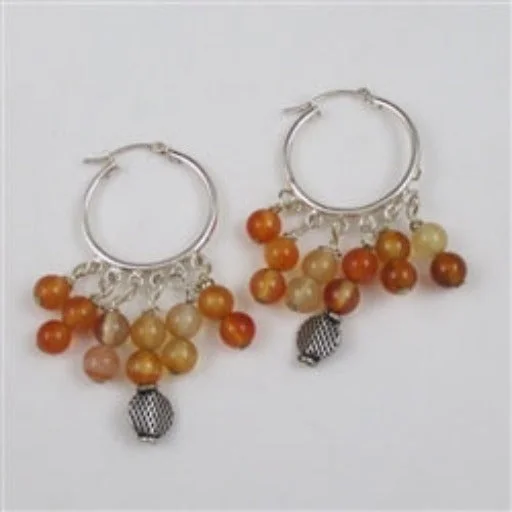 Modern geometric necklace for men with sharp angles and clean lines -Carnelian Hoop Earrings