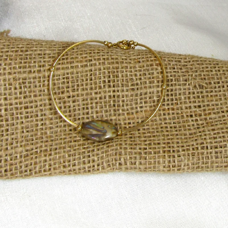 Delicate gold chain necklace for women with a lightweight feel and understated elegance -Delicate Gold & Handmade Bead Bangle Bracelet