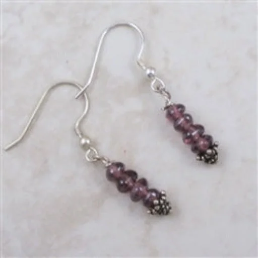 Luxury silver necklace for women with minimalist design and high-quality materials -Frosted Amethyst Gemstone Earrings