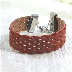 Vintage-inspired lace necklace for women with intricate detailing and classic appeal -Brown Braided Leather Cuff Bracelet for a Man