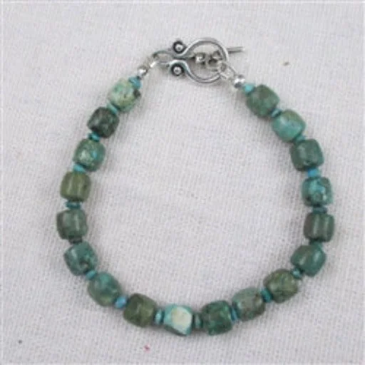 Unique bar necklace for women with a custom engraving or message -Classic Turquoise Beaded Bracelet