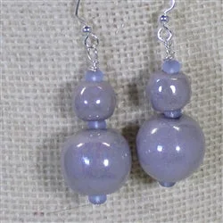 Classic silver chain necklace for men with smooth links and refined finish -Fair Trade Kazuri Bead Lilac Drop Earrings