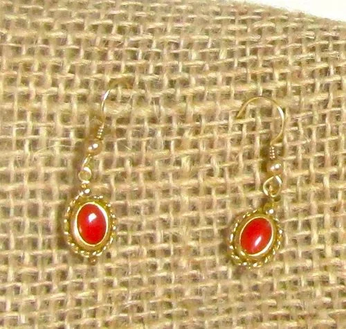 Nature-inspired necklace for women with floral designs and earthy colors -Delicate Red Jasper Earrings