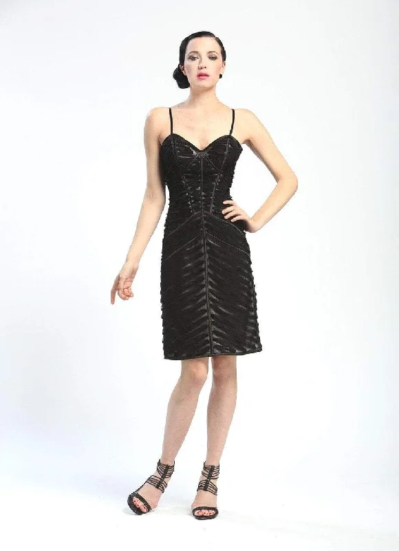 Plus size dresses for everyday wear stay tough -Dress for city tours-Sue Wong - C4236 Spaghetti Straps Sheath Cocktail Dress