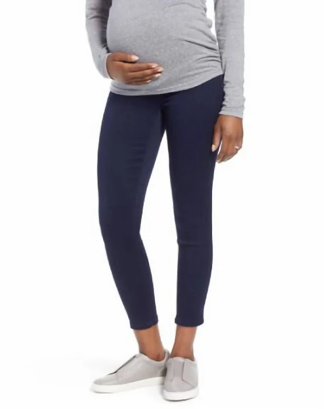 Relaxed Jeans for Comfortable -Denim jeans for classic looks-Butter Ankle Maternity Pull On Leggings Jeans In Blue