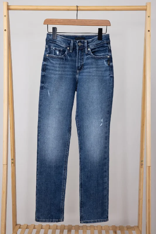 Back Pocket Jeans for Design -Denim jeans with ankle length-Silver Jeans Avery Straight High Rise Jeans for Women | L94443EAE286