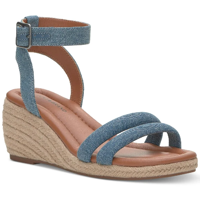 Trendy sandals for men with fabric straps and casual design for laid-back style-Lucky Brand Womens NASLI Ankle strap Wedge Wedge Sandals