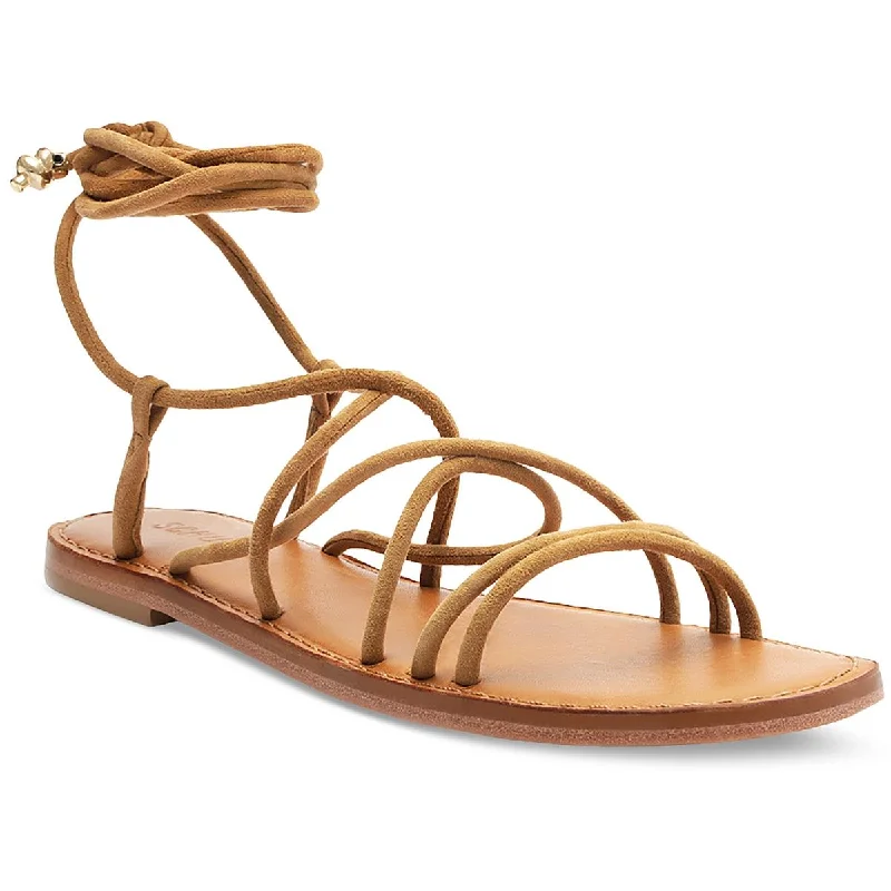 Boho-inspired sandals for women with braided straps and earthy tones-Schutz Womens Strappy Slingback Sandals