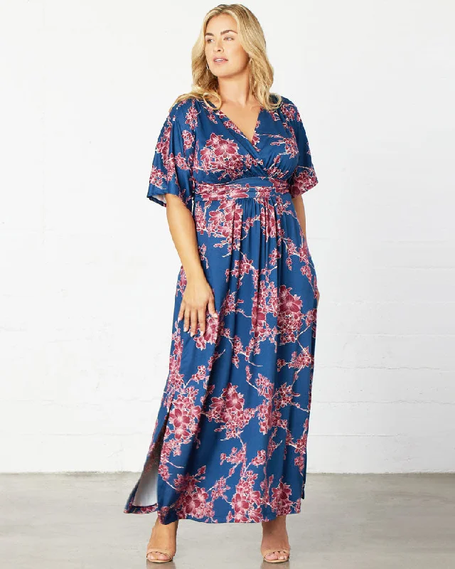 Plus size dresses with sleek lines look modern -Dress for vintage look-Vienna Maxi Dress - Sale!