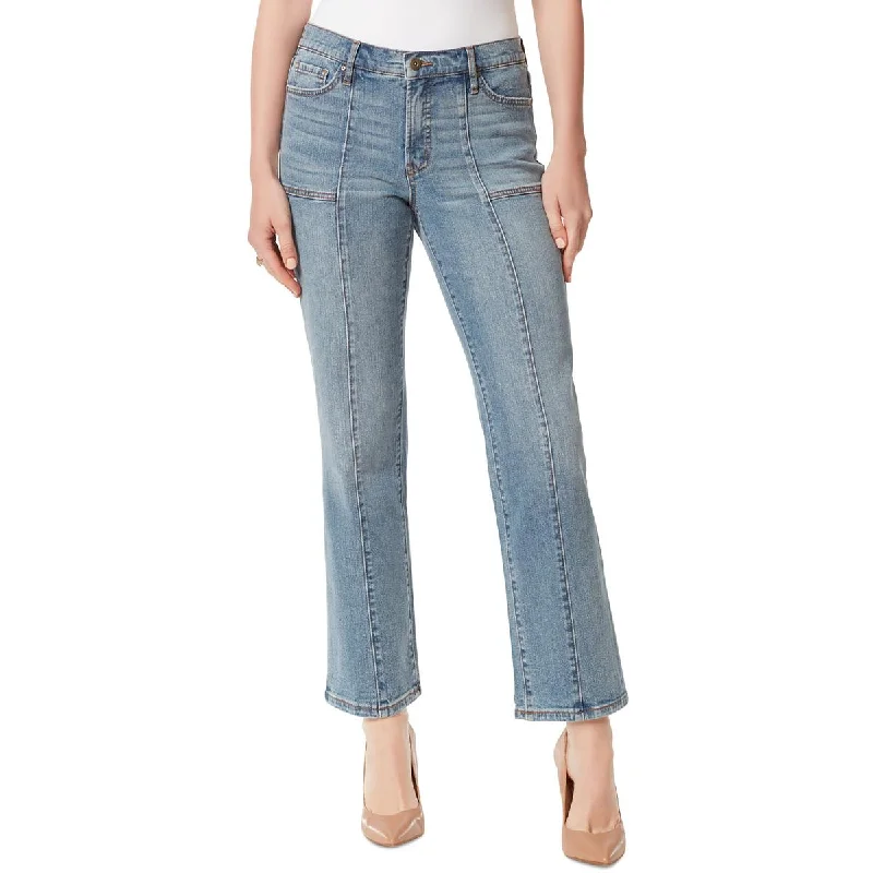 Wide Leg Jeans for Comfort -Denim jeans for office-Jessica Simpson Womens High Rise Boot Cut Straight Leg Jeans