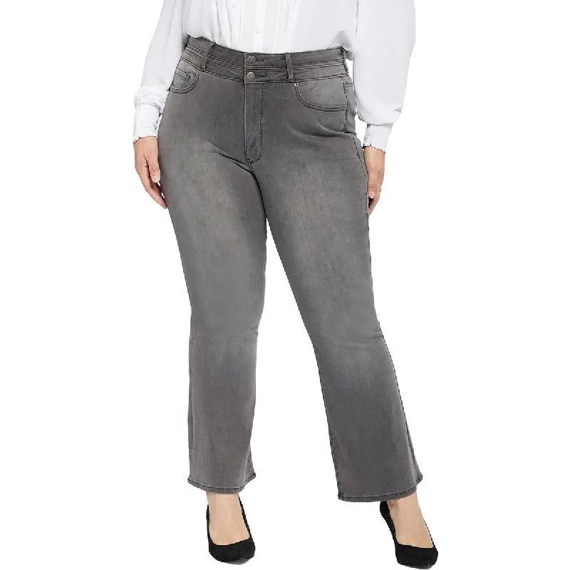 White Jeans for Fresh Look -Denim jeans with embroidery-NYDJ Womens Plus Ava High-Rise Slimming Flare Jeans