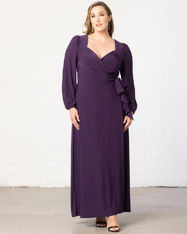 Plus size dresses for office wear stay sharp -Dress for Valentine's Day-Modern Muse Wrap Gown - Sale!