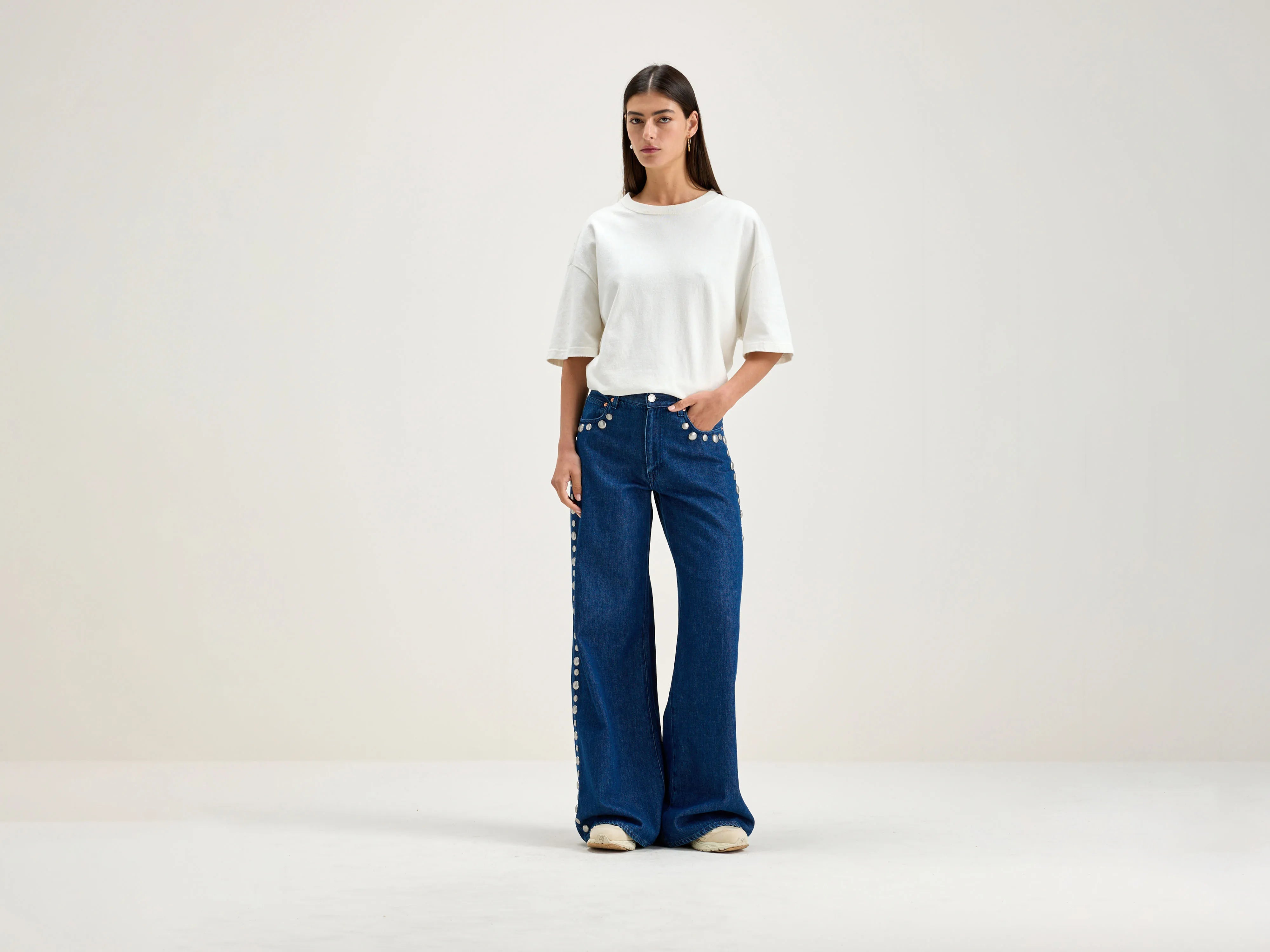 Boyfriend Jeans for Relaxed -Denim jeans for summer-Kansas wide jeans (242 / W / 60S STONE WASH)