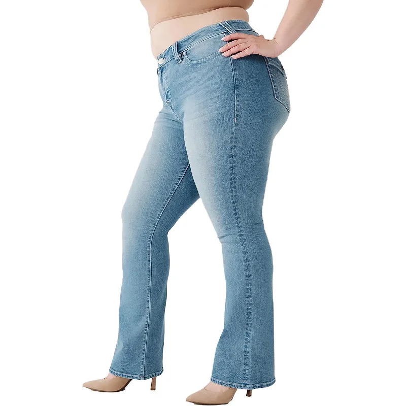 Party Jeans for Night Out -Denim jeans for camping-True Religion Womens Becca Mid-Rise Light Wash Bootcut Jeans