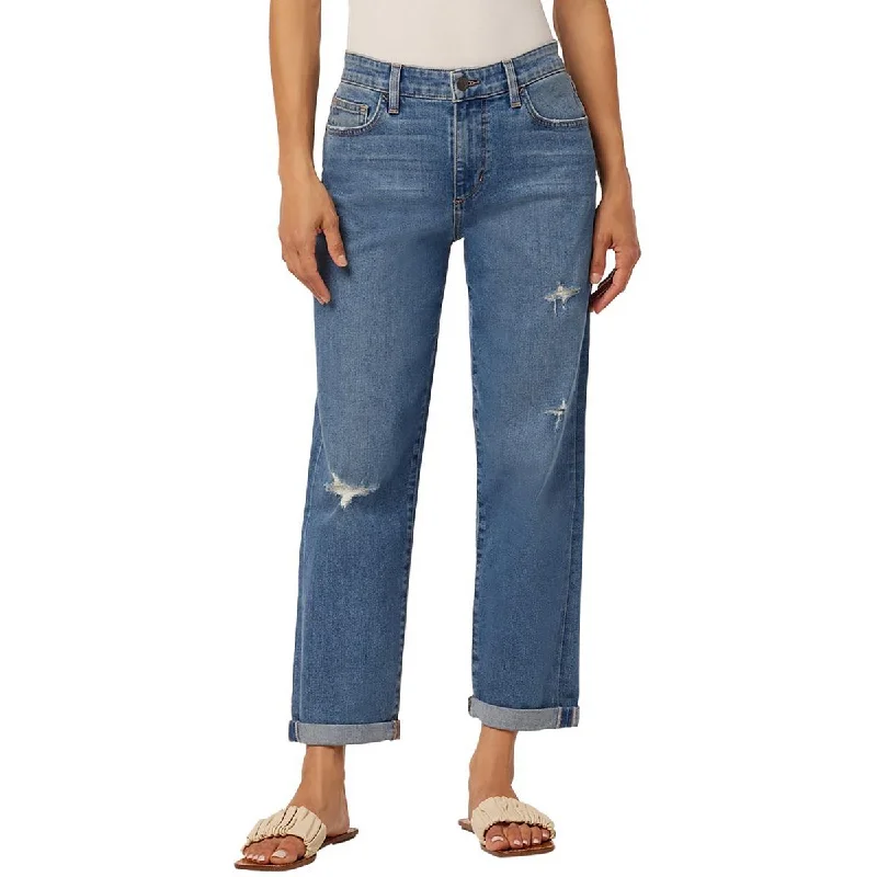 Cycling Jeans for Biking -Denim jeans for concerts-Joe's Womens Boyfriend Destroyed Cropped Jeans