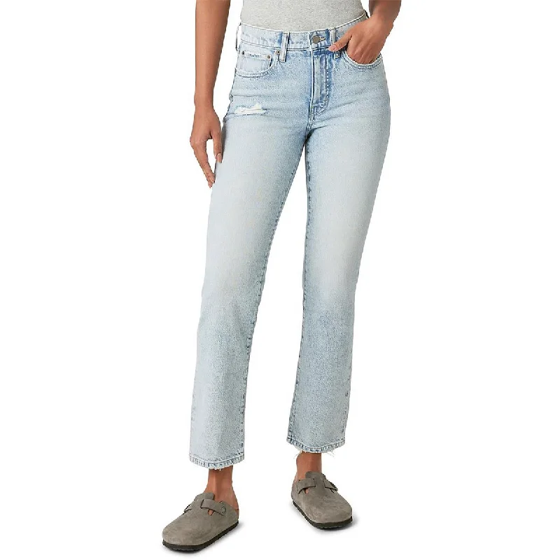 Cutoff Shorts Jeans for Fun -Denim jeans with tapered legs-Lucky Brand Womens Zoe High-Rise Distressed Straight Leg Jeans