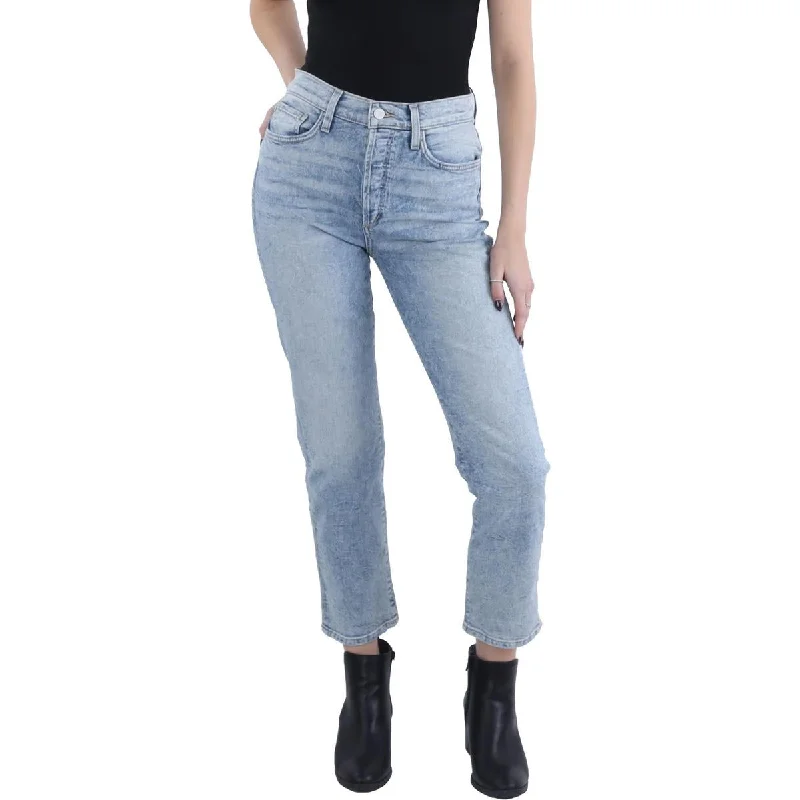 Four Pocket Jeans for Simplicity -Denim jeans with cropped length-Joe's Womens The Honor Straight Leg Distressed Hem Ankle Jeans