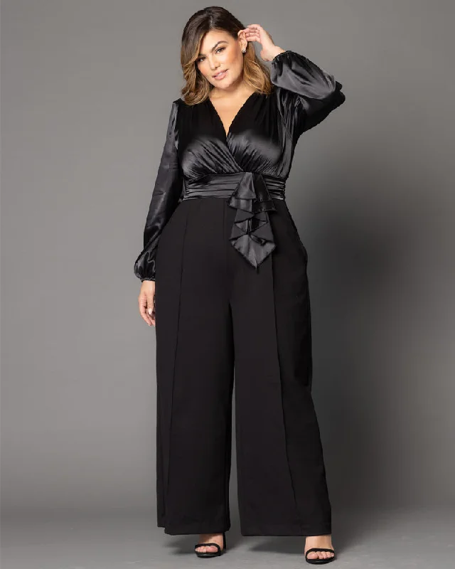 Elegant plus size dresses for weddings fit beautifully -Dress for girls-Refined Satin Jumpsuit