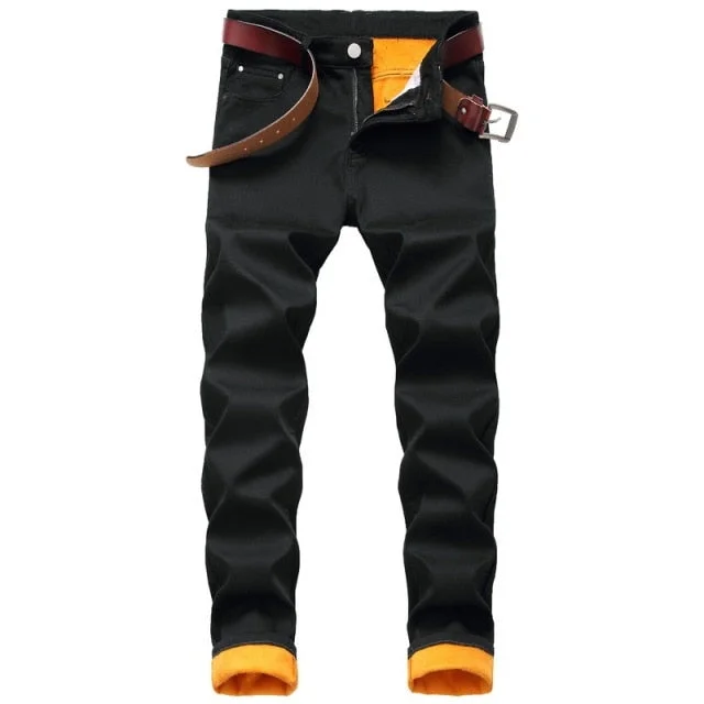 Holiday Jeans for Festive -Denim jeans for night out-Men's Hip Hop Designer Jeans Black Blue Straight Leg Denim with Zipper