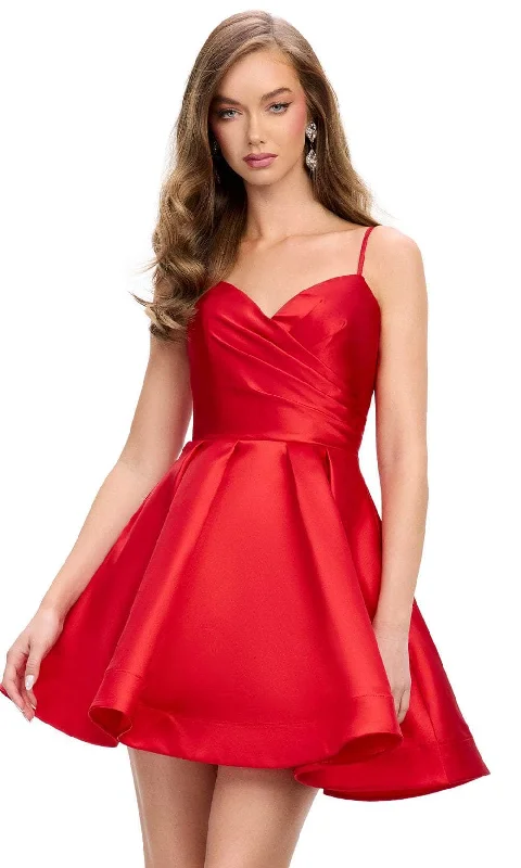 Plus size dresses with tie waists adjust perfectly -Dress for Thanksgiving-Ashley Lauren 4780 - Sweetheart Neckline A-Line Cocktail Dress