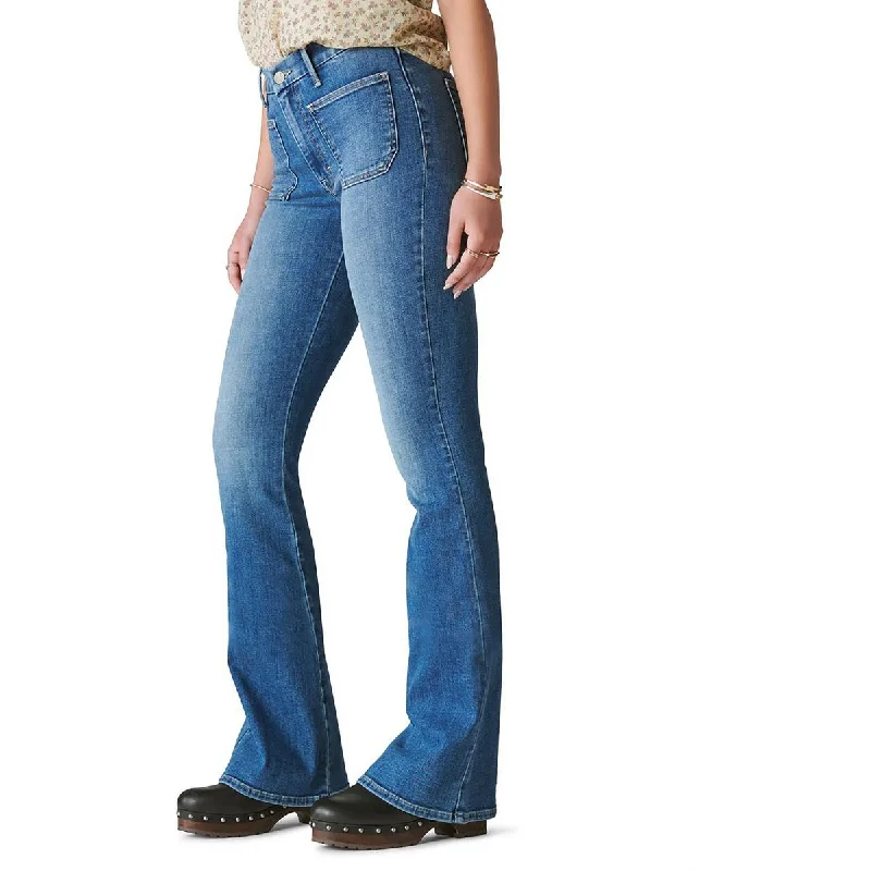 Wide Leg Jeans for Comfort -Denim jeans for office-Lucky Brand Womens Stevie High-Rise Stretch Flare Jeans