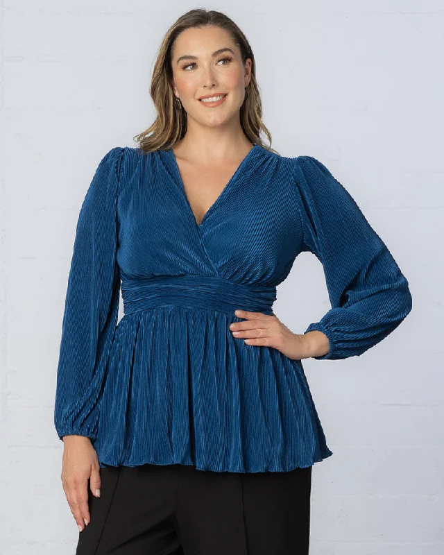 Plus size dresses with sturdy hems stay firm -Dress for office-Pleated Perfection Tunic Top - Final Sale!