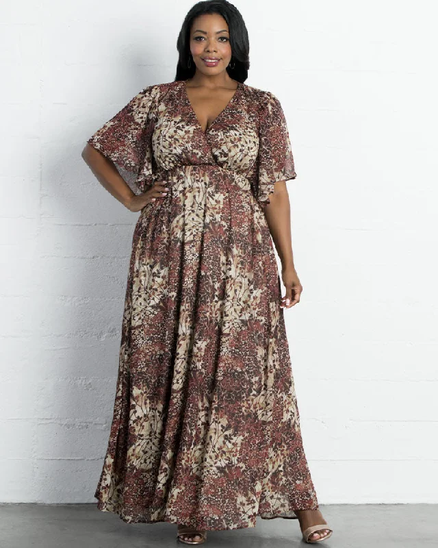 Plus size dresses with unique necklines add flair -Dress for Christmas-Carmella Metallic Accented Gown