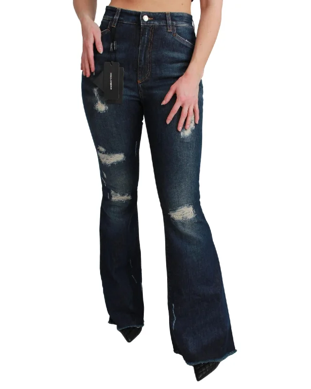 Party Jeans for Night Out -Denim jeans for camping-Denim Flared Jeans