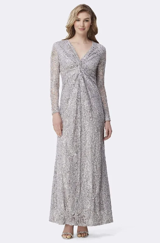 Plus size dresses with fit-and-flare shapes flatter -Dress for elegant looks-Tahari ASL - TLMU9KE769 Embellished Long Sleeve V-neck Sheath Dress