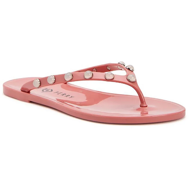 Trendy sandals for women with braided straps and comfortable footbed for casual style-Katy Perry Womens The Geli Gem Embellished Man Made Jelly Sandals