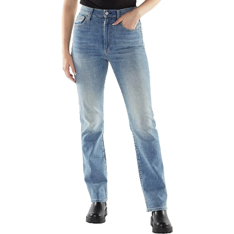 Decorated Back Pocket Jeans for Style -Denim jeans for casual wear-7 For All Mankind Womens High-Rise Faded Slim Jeans