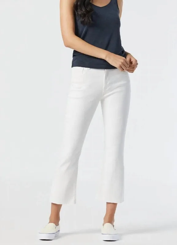 Rolled Shorts Jeans for Style -Denim jeans with straight legs-Anika Cropped Flare Jeans In Off-White La Vintage