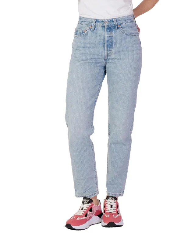 Holiday Jeans for Festive -Denim jeans for night out-Levis 501 Original Straight Fit Jeans for Women - Light Wash