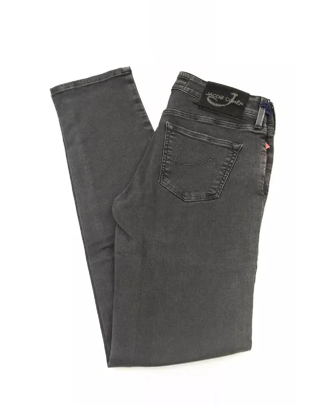 Club Jeans for Social -Denim jeans for road trips-Jacob Cohen J622 Comfort Slim Fit Jeans for Men Gray