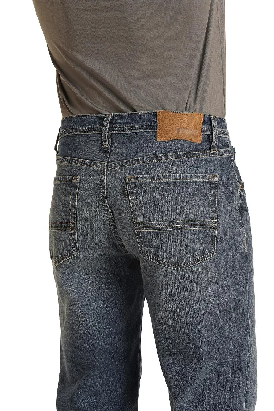 Painted Back Pocket Jeans for Artistic -Denim jeans for streetwear-"Medium Vintage" Relaxed fit Stackable Bootcut Jeans