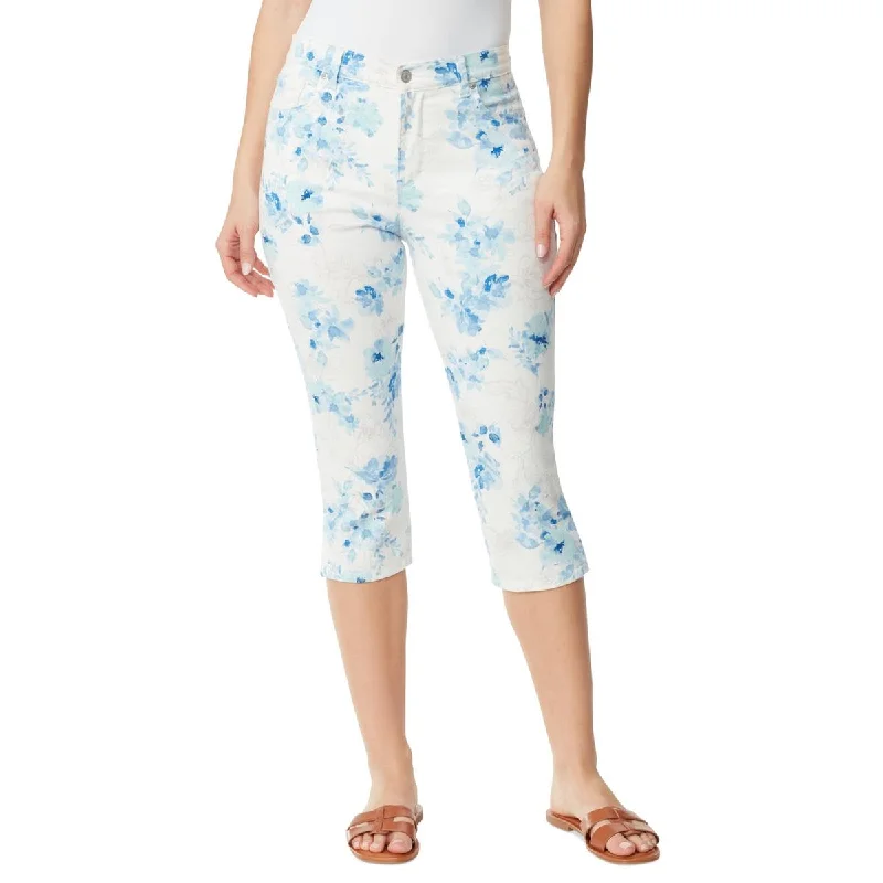 Work Jeans for Tough Jobs -Denim jeans for modern style-Gloria Vanderbilt Womens Cropped Floral Cropped Jeans