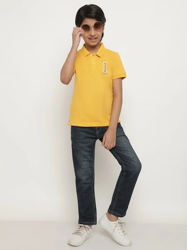 Decorated Back Pocket Jeans for Style -Denim jeans for casual wear-Octave Boys Clean Look Mid Rise Cotton Jeans