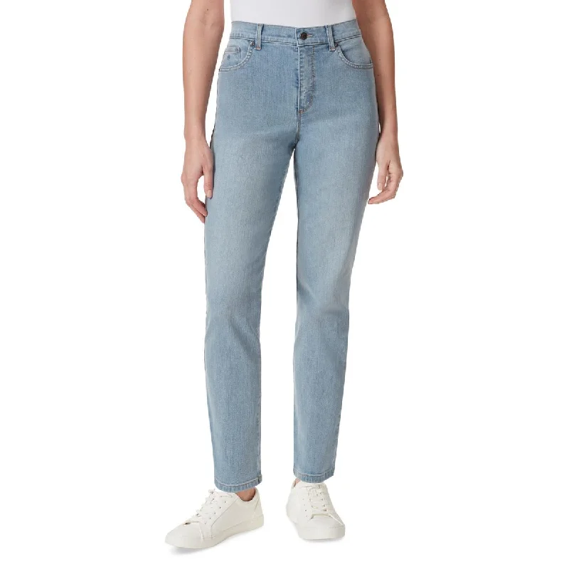 High Waisted Jeans for Shape -Denim jeans for petite women-Gloria Vanderbilt Womens Amanda Light Wash High-Waist Tapered Leg Jeans