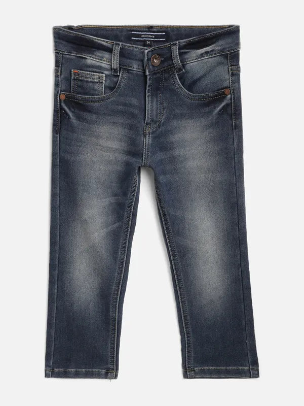 Faded Jeans for Laid-back -Denim jeans with patches-Octave Boy'S Midnight  Jeans