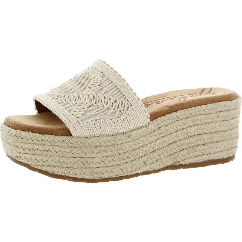 Trendy sandals for women with wedge heels and strappy design for casual chic-Zodiac Womens June Crochet Peep-Toe Slip On Platform Sandals