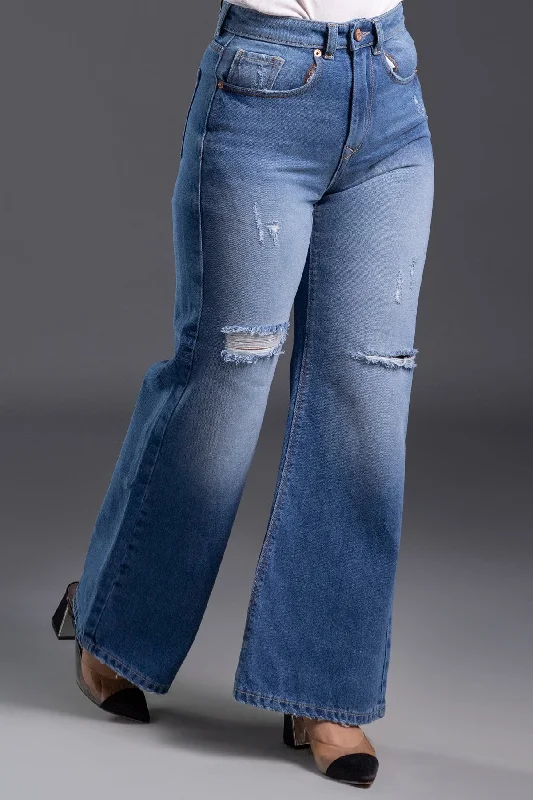 Shopping Jeans for Convenient -Denim jeans for boots-Ripped High Rise Mom Jeans (Light Blue) (HOMEBREAKER)