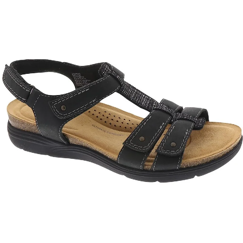 Trendy sandals for men with athletic design and foam footbed for support and comfort-Clarks Womens April Cove Faux Leather Cushioned Footbed Slingback Sandals