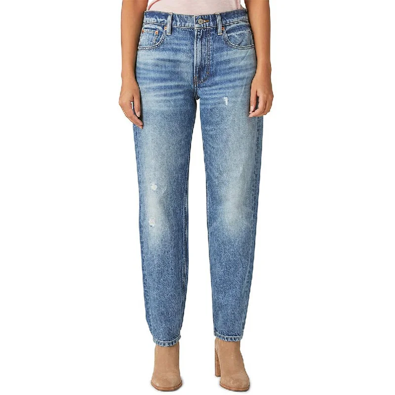 Rolled Shorts Jeans for Style -Denim jeans with straight legs-Lucky Brand Womens Relaxed Whisker Wash Straight Leg Jeans