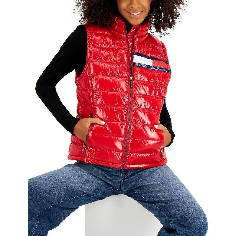 Gym Jeans for Workout -Denim jeans for motorcyclists-Tommy Jeans Womens Puffer Cold Weather Outerwear Vest