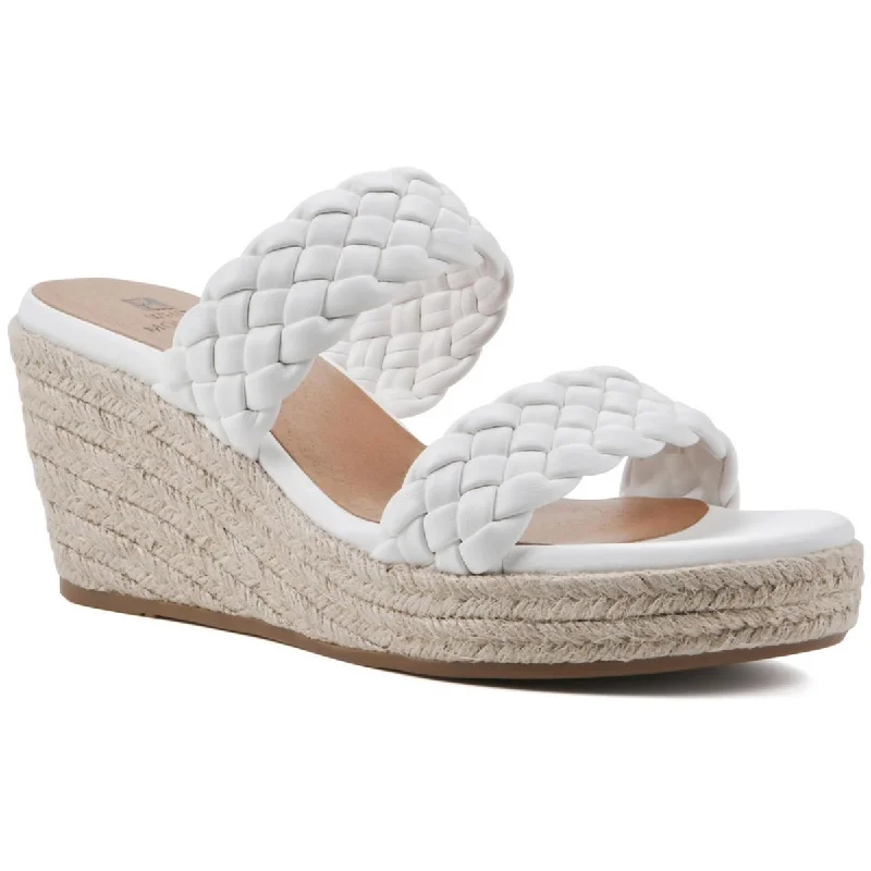 Trendy sandals for women with platform soles and stylish open-toe design for fashion-White Mountain Womens Yoyo Woven  Wedge Sandals