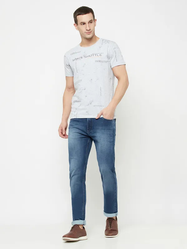 Dark Wash Jeans for Elegance -Denim jeans with stretch-Octave Men Blue Heavy Fade Stretchable Jeans